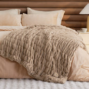 Double-sided Faux Fur Ruched Blanket