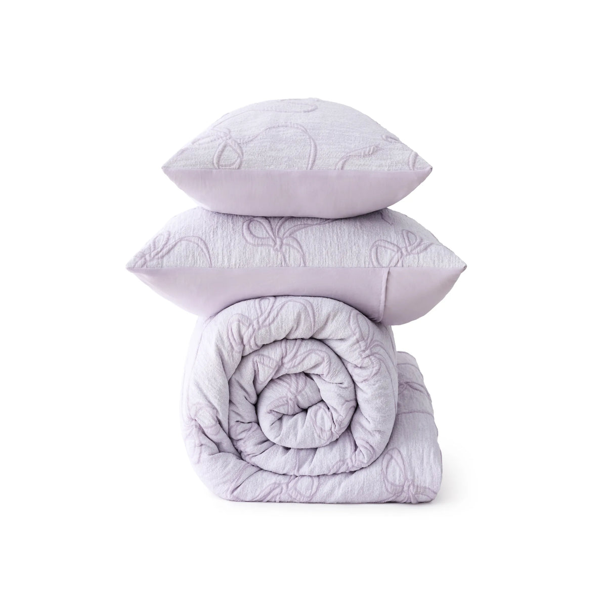 Graceful Bow Jacquard Comforter Set