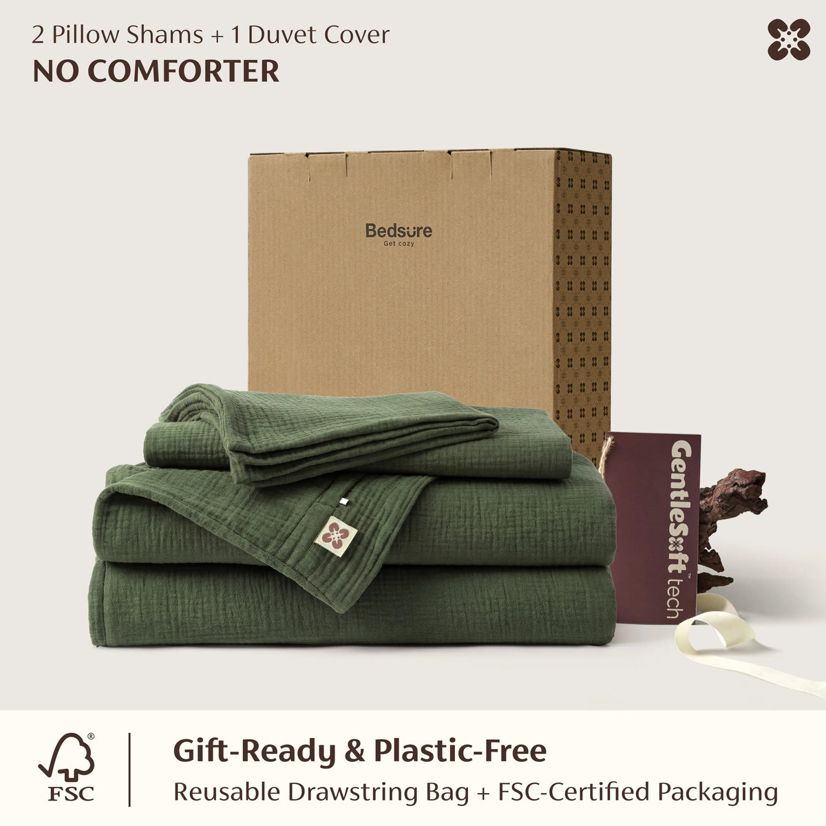 Triple-Layer Cotton Gauze Duvet Cover Set