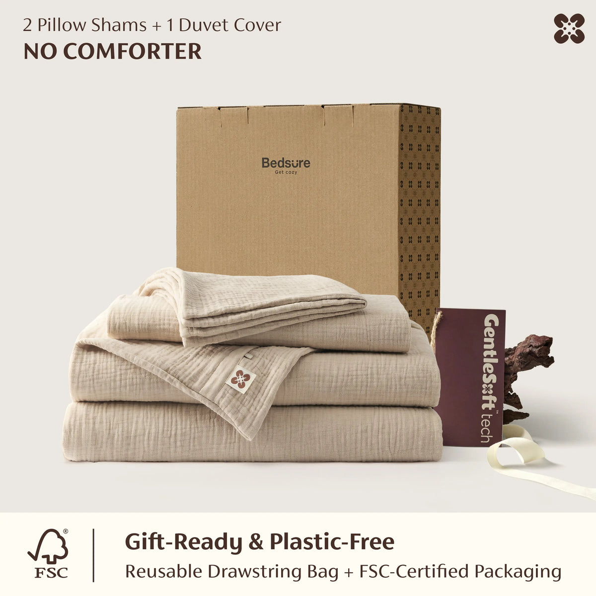 Triple-Layer Cotton Gauze Duvet Cover Set