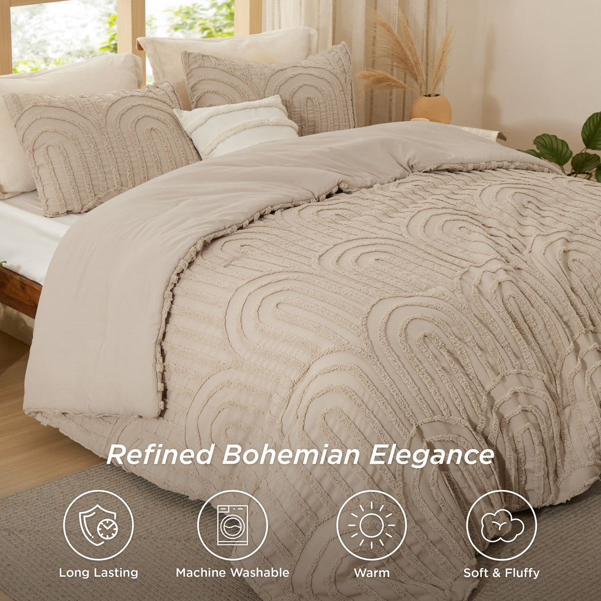 Fluffy Arch Tufted Comforter Set