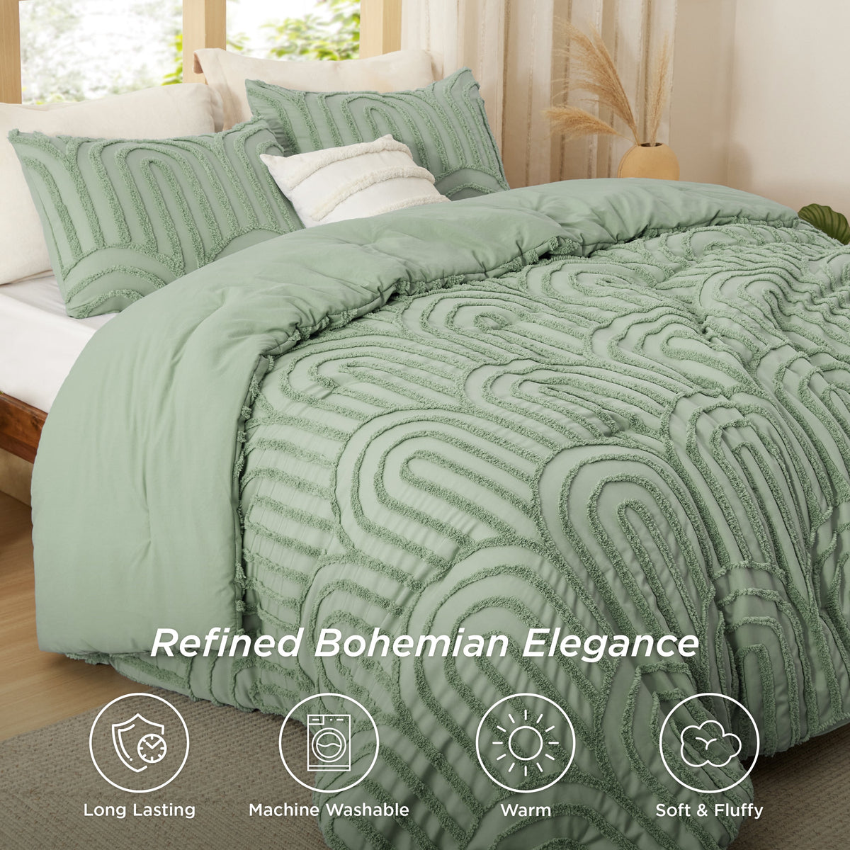 Fluffy Arch Tufted Comforter Set