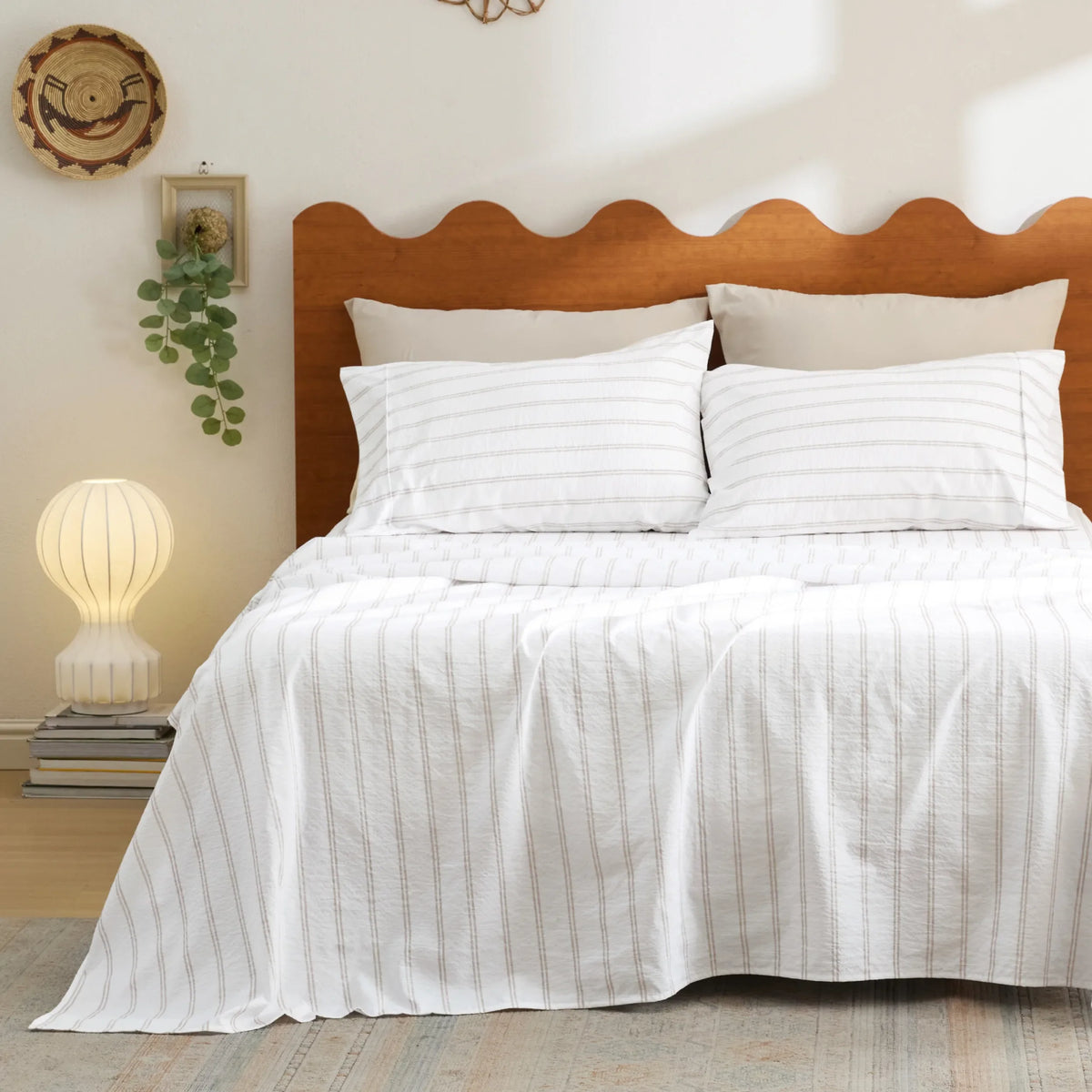 Cotton-Like Striped Sheet Sets