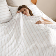 Cotton-Like Striped Sheet Sets