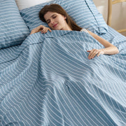 Cotton-Like Striped Sheet Sets