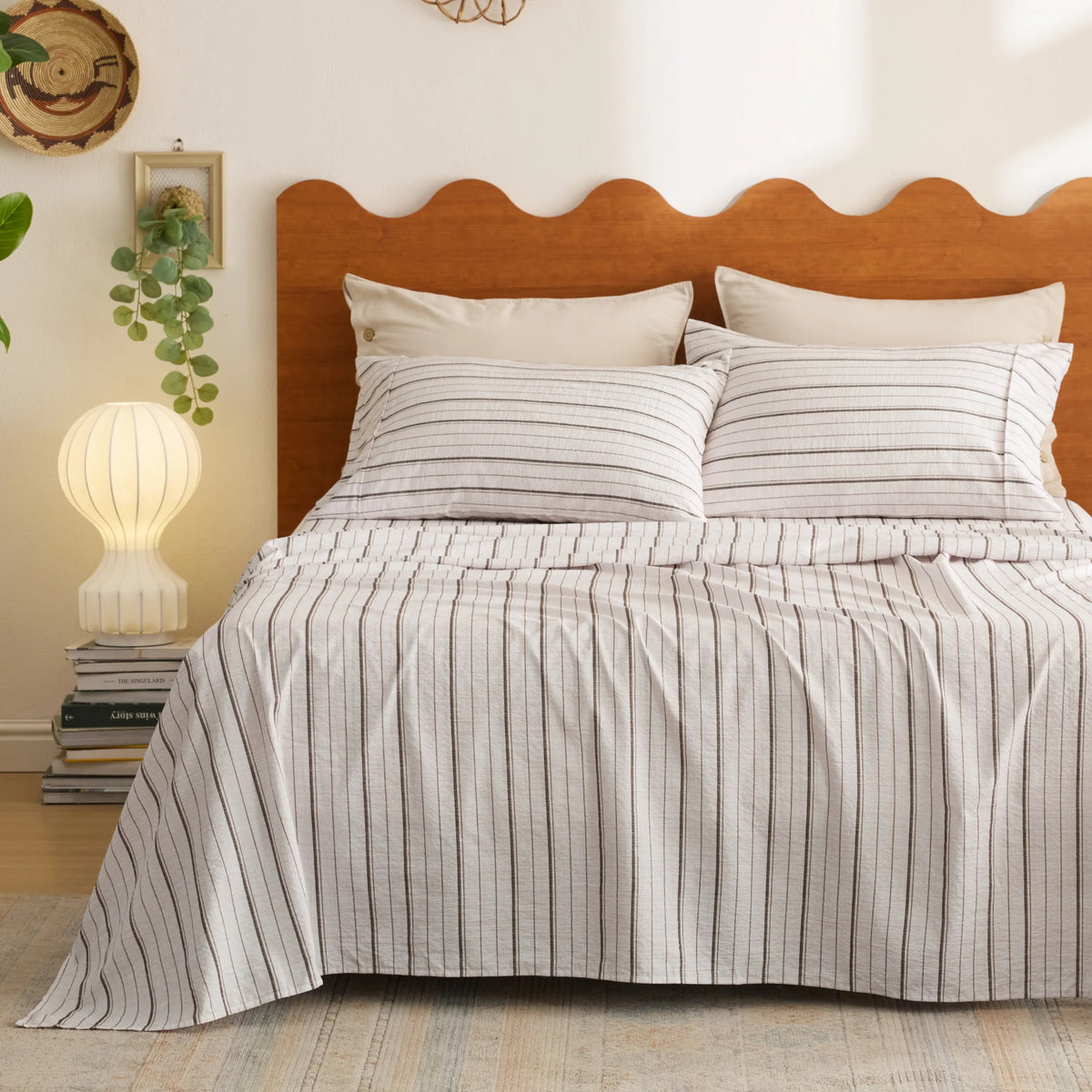 Cotton-Like Striped Sheet Sets