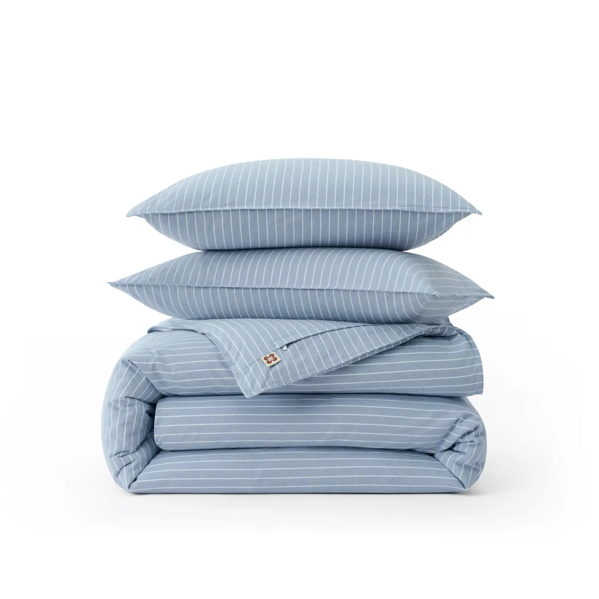 Washed Cotton Striped Duvet Cover Set