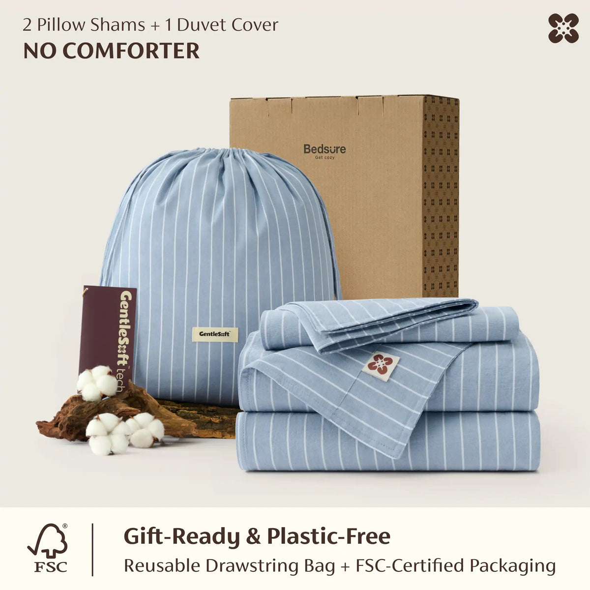 Washed Cotton Striped Duvet Cover Set