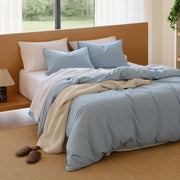 Washed Cotton Striped Duvet Cover Set