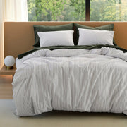 Washed Cotton Striped Duvet Cover Set