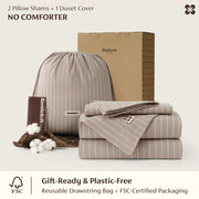 Washed Cotton Striped Duvet Cover Set