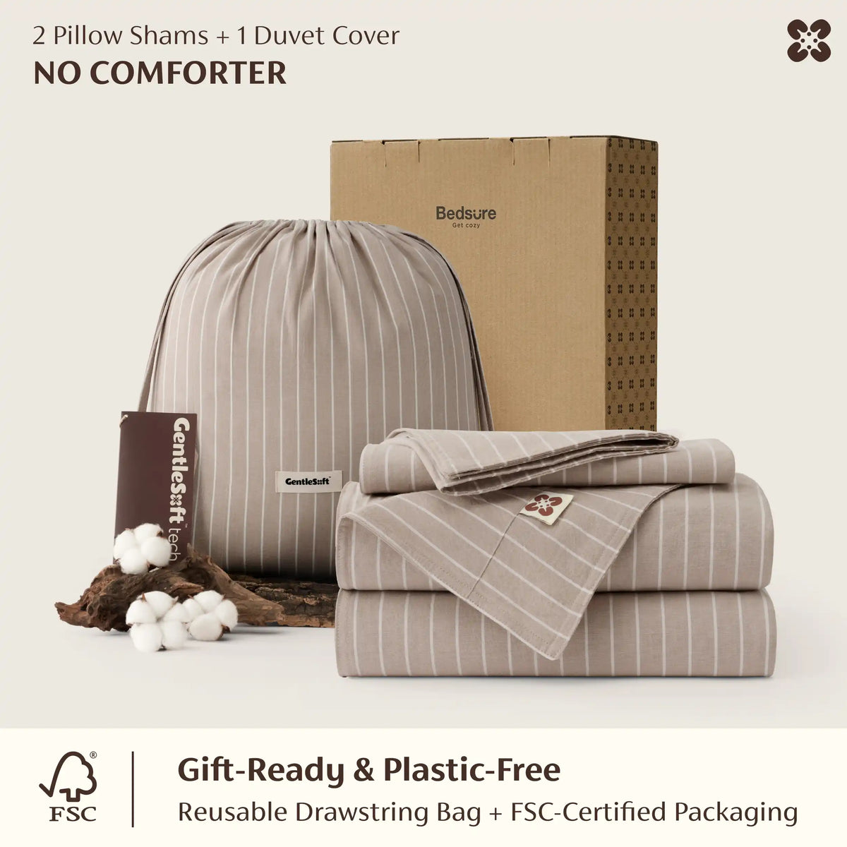Washed Cotton Striped Duvet Cover Set