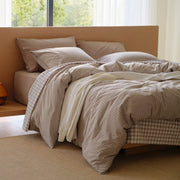 Washed Cotton Striped Duvet Cover Set