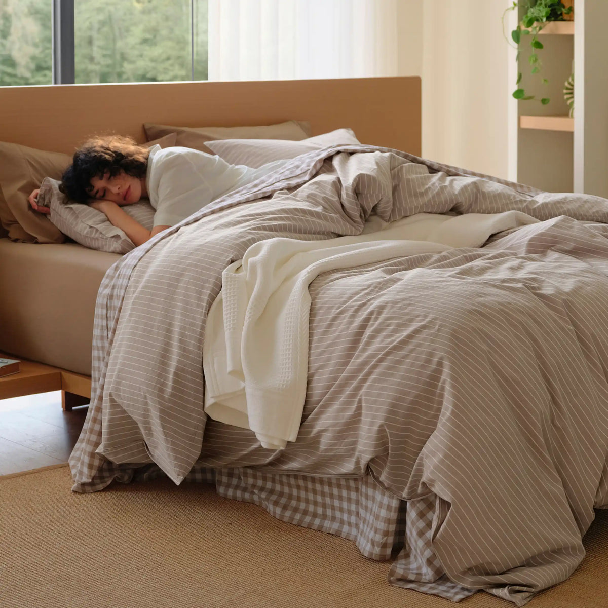 Washed Cotton Striped Duvet Cover Set