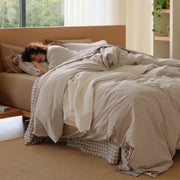 Washed Cotton Striped Duvet Cover Set