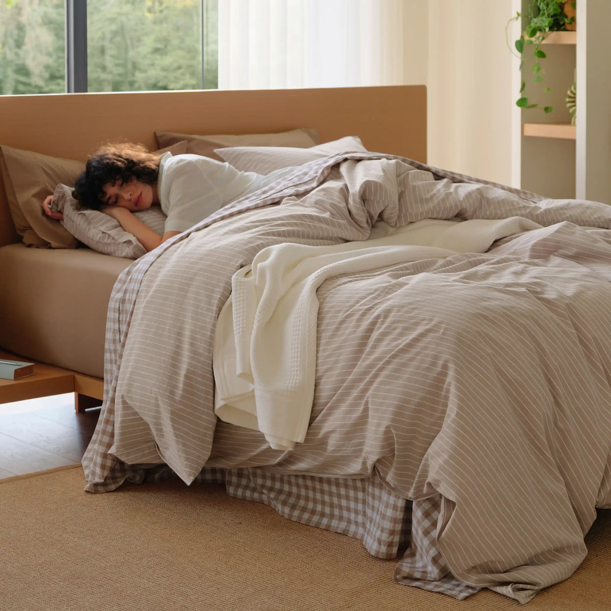 Washed Cotton Striped Duvet Cover Set