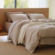 Washed Cotton Striped Duvet Cover Set