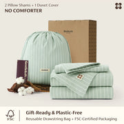 Washed Cotton Striped Duvet Cover Set