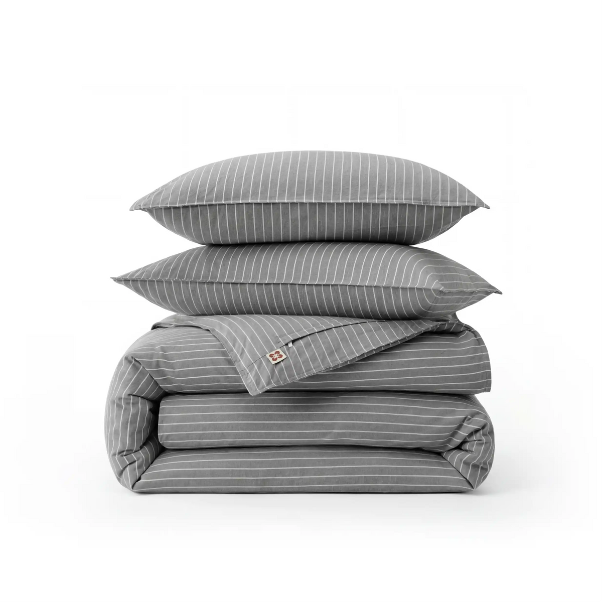 Washed Cotton Striped Duvet Cover Set