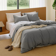 Washed Cotton Striped Duvet Cover Set