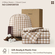Washed Cotton Gingham Duvet Cover Set