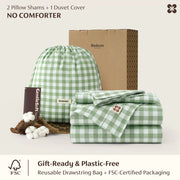 Washed Cotton Gingham Duvet Cover Set