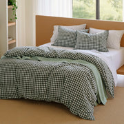 Washed Cotton Gingham Duvet Cover Set