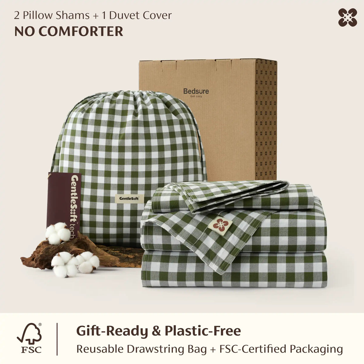 Washed Cotton Gingham Duvet Cover Set