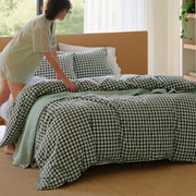 Washed Cotton Gingham Duvet Cover Set