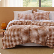 Washed Cotton Gingham Duvet Cover Set