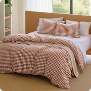 Washed Cotton Gingham Duvet Cover Set
