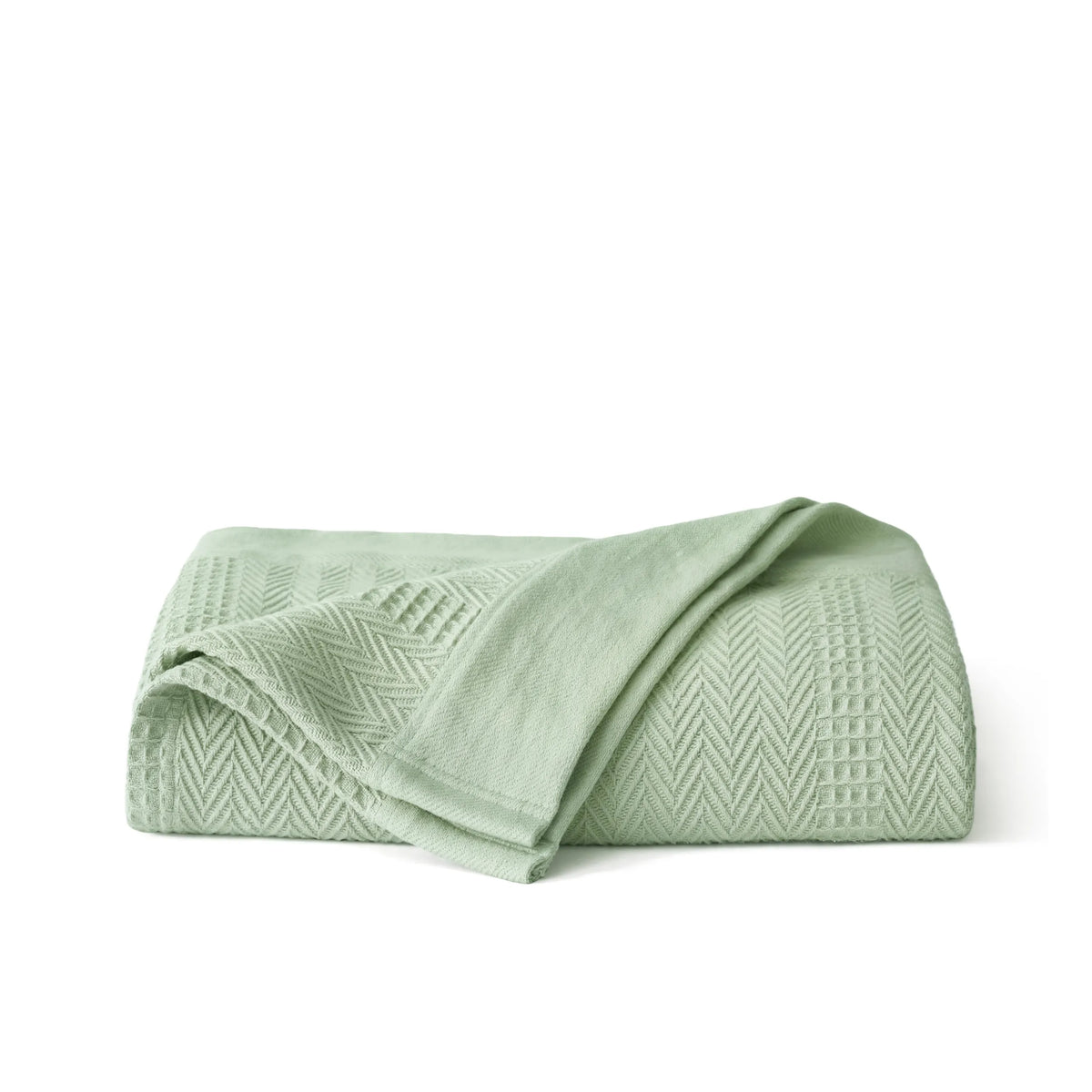 Organic Cotton Waffle Herringbone Blanket