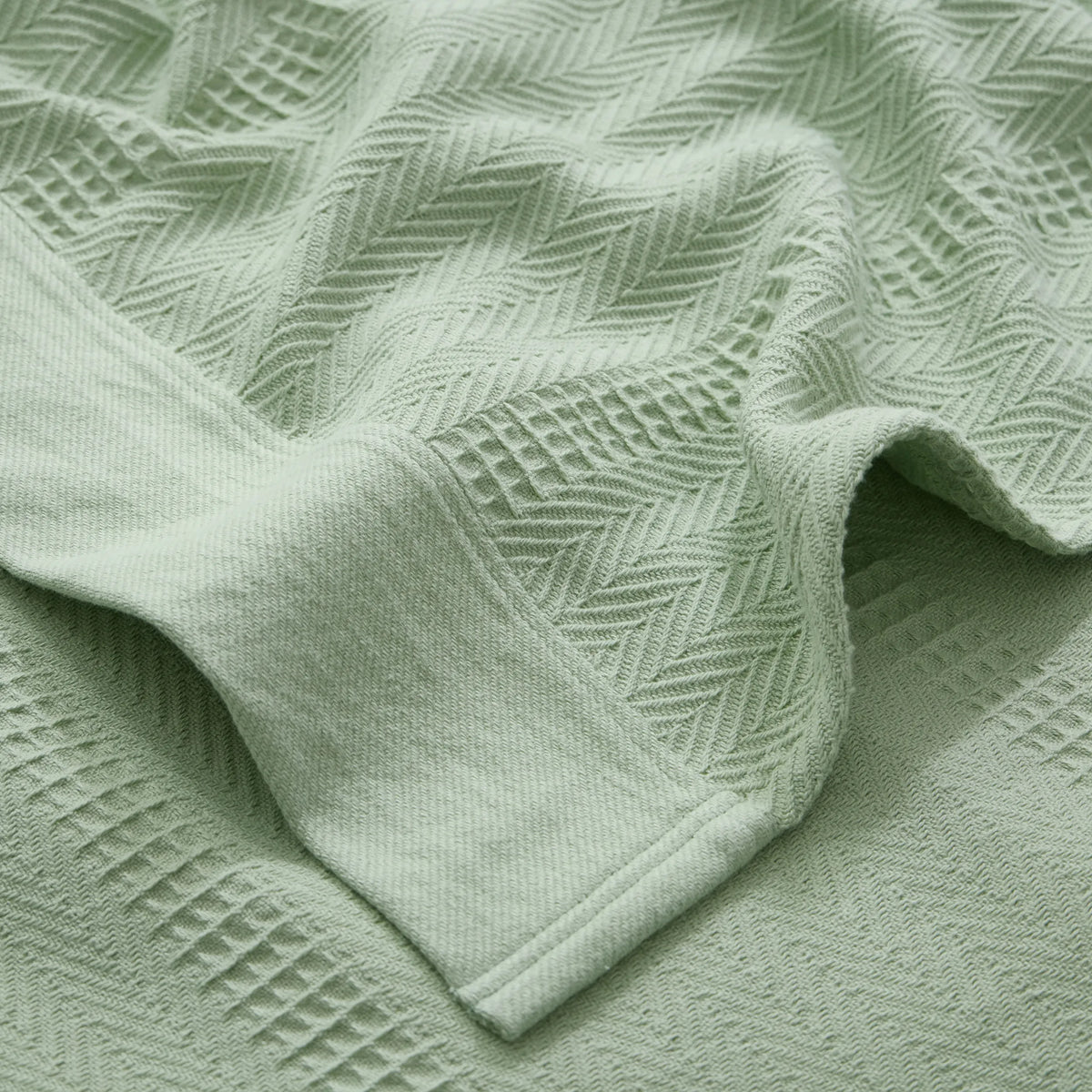Organic Cotton Waffle Herringbone Blanket