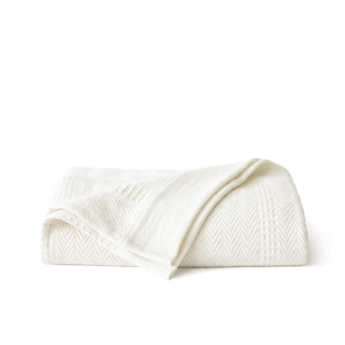 Organic Cotton Waffle Herringbone Blanket