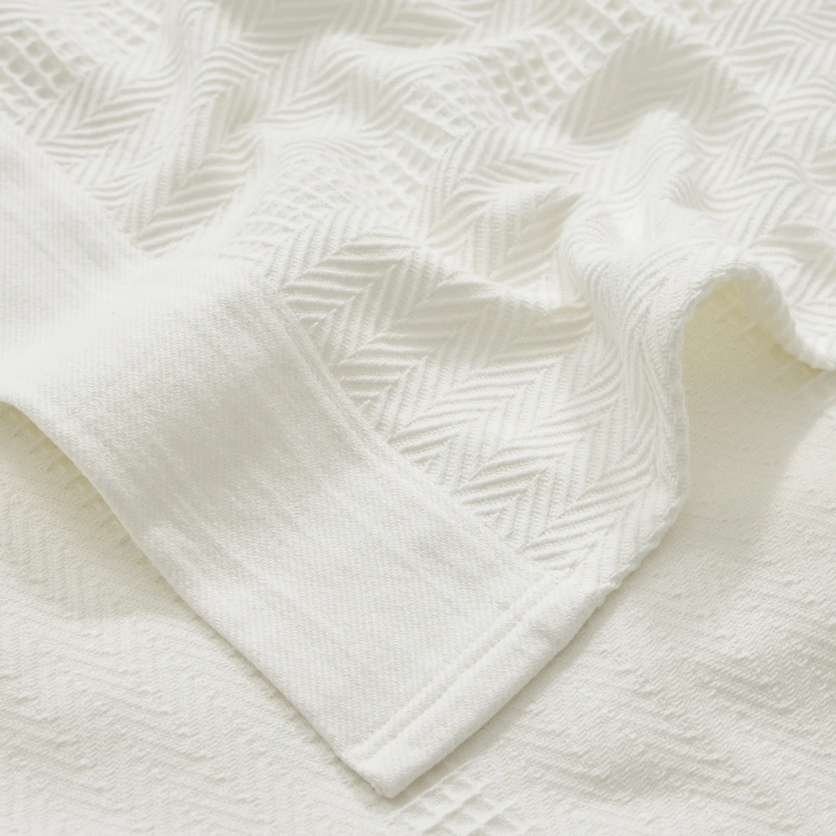 Organic Cotton Waffle Herringbone Blanket