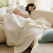 Organic Cotton Waffle Herringbone Blanket