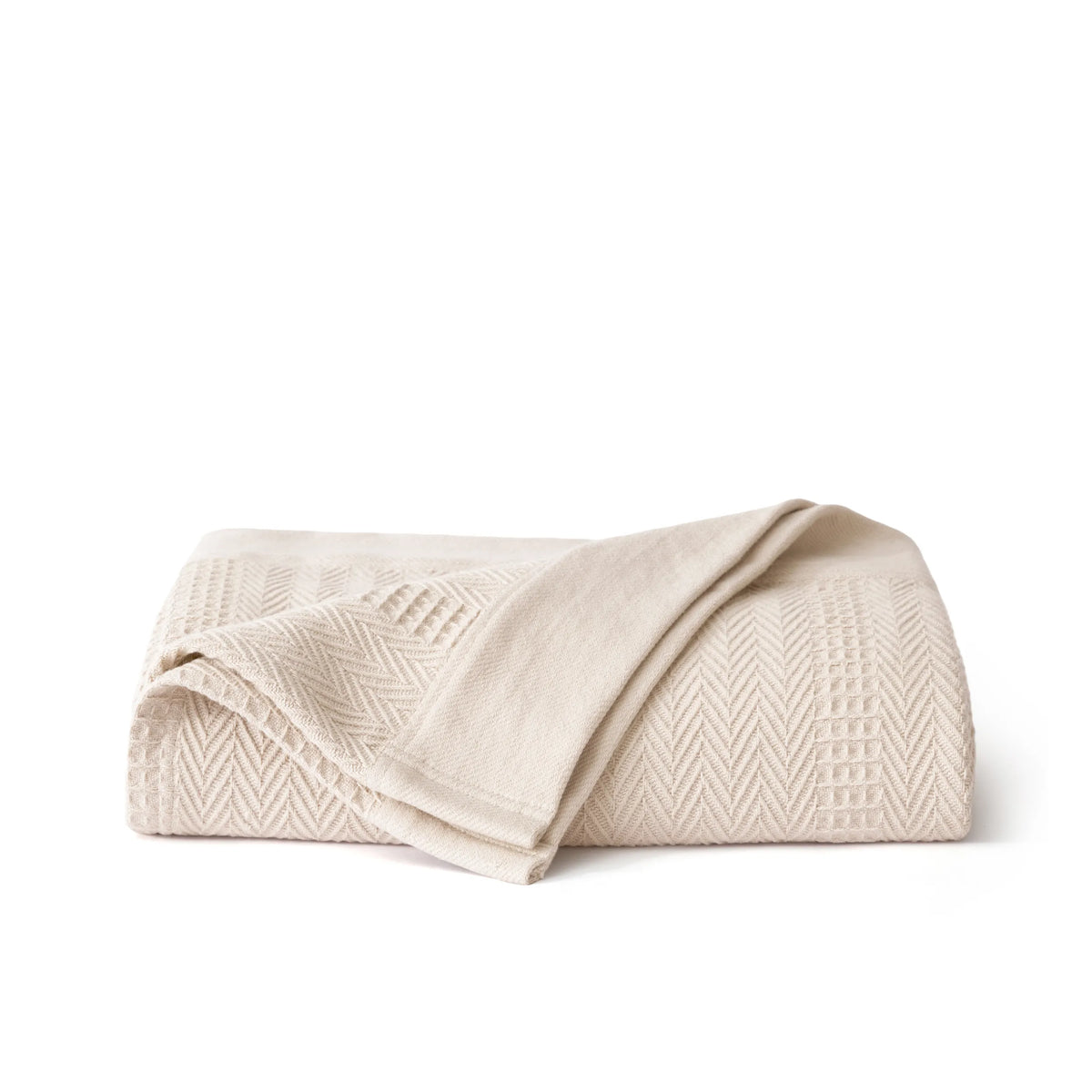 Organic Cotton Waffle Herringbone Blanket