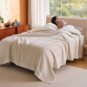 Organic Cotton Waffle Herringbone Blanket