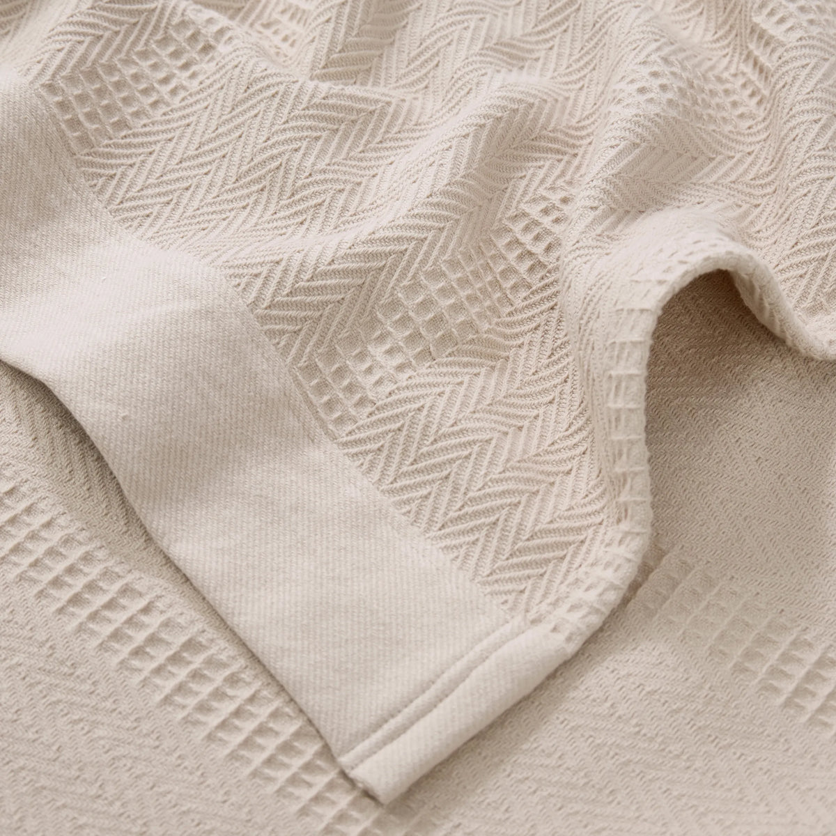 Organic Cotton Waffle Herringbone Blanket