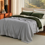 Organic Cotton Waffle Herringbone Blanket