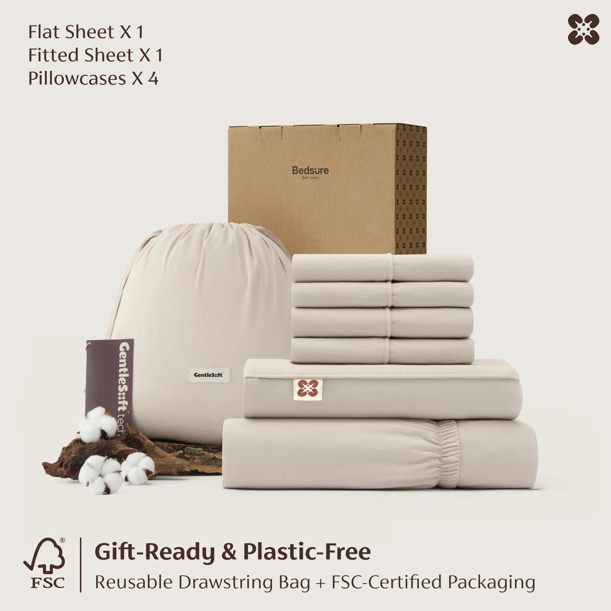 6-Piece Washed Cotton Sheet Set