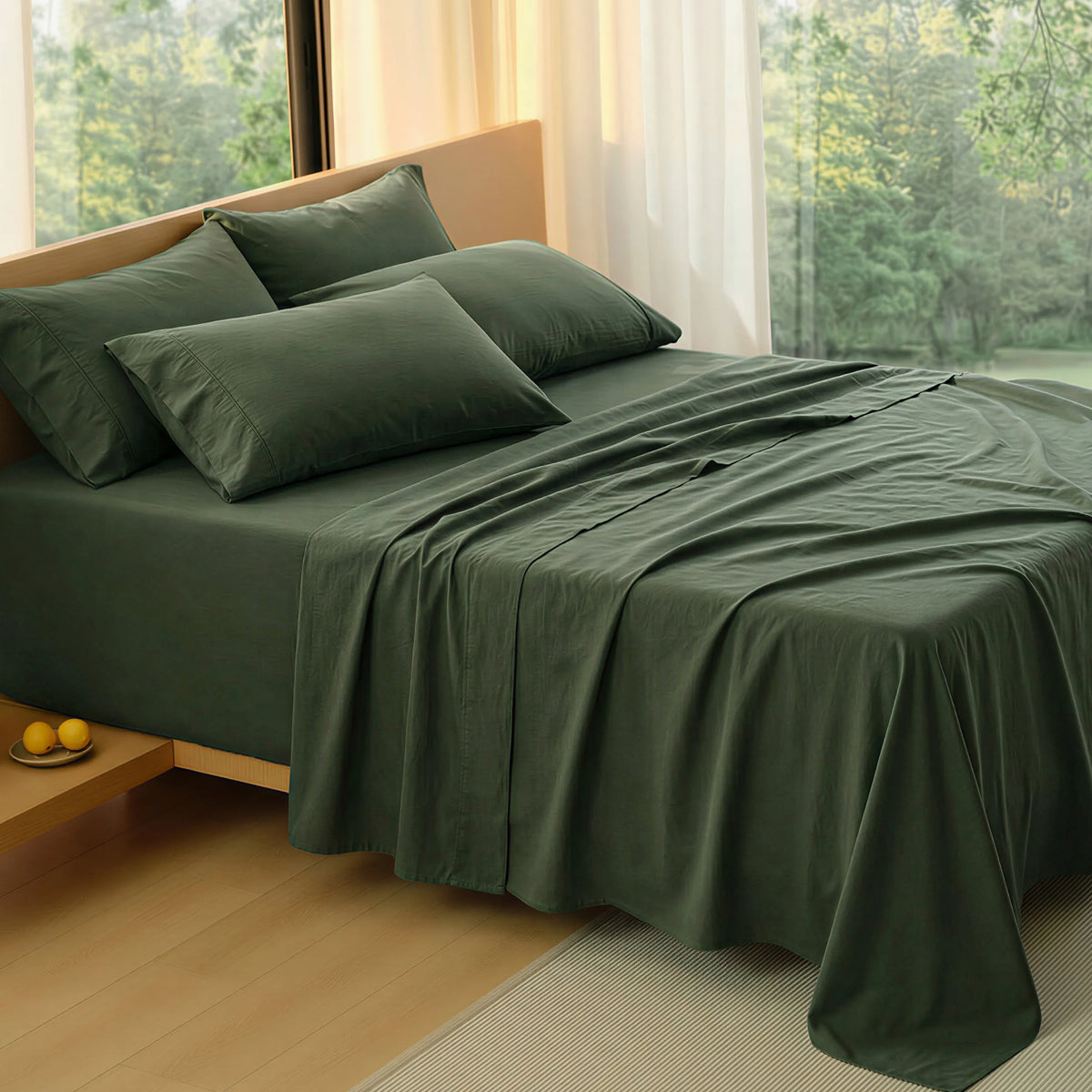 6-Piece Washed Cotton Sheet Set
