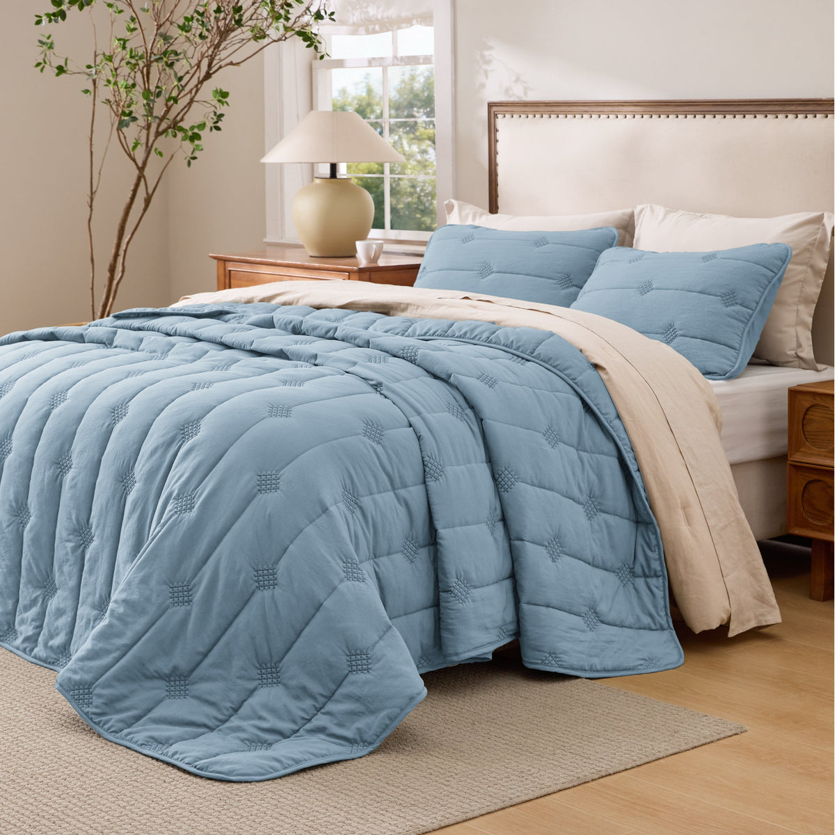 Prewashed Diamond Quilt Set