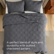Cotton Checkered Quilted Set