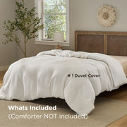 Modern Waffle Weave Textured Duvet Cover