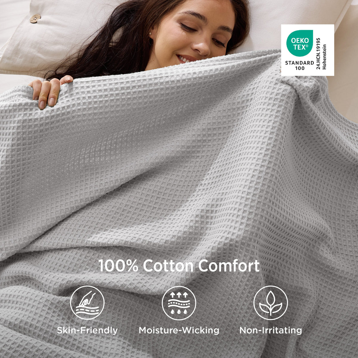 Pure Cotton Basket Weave Blanket