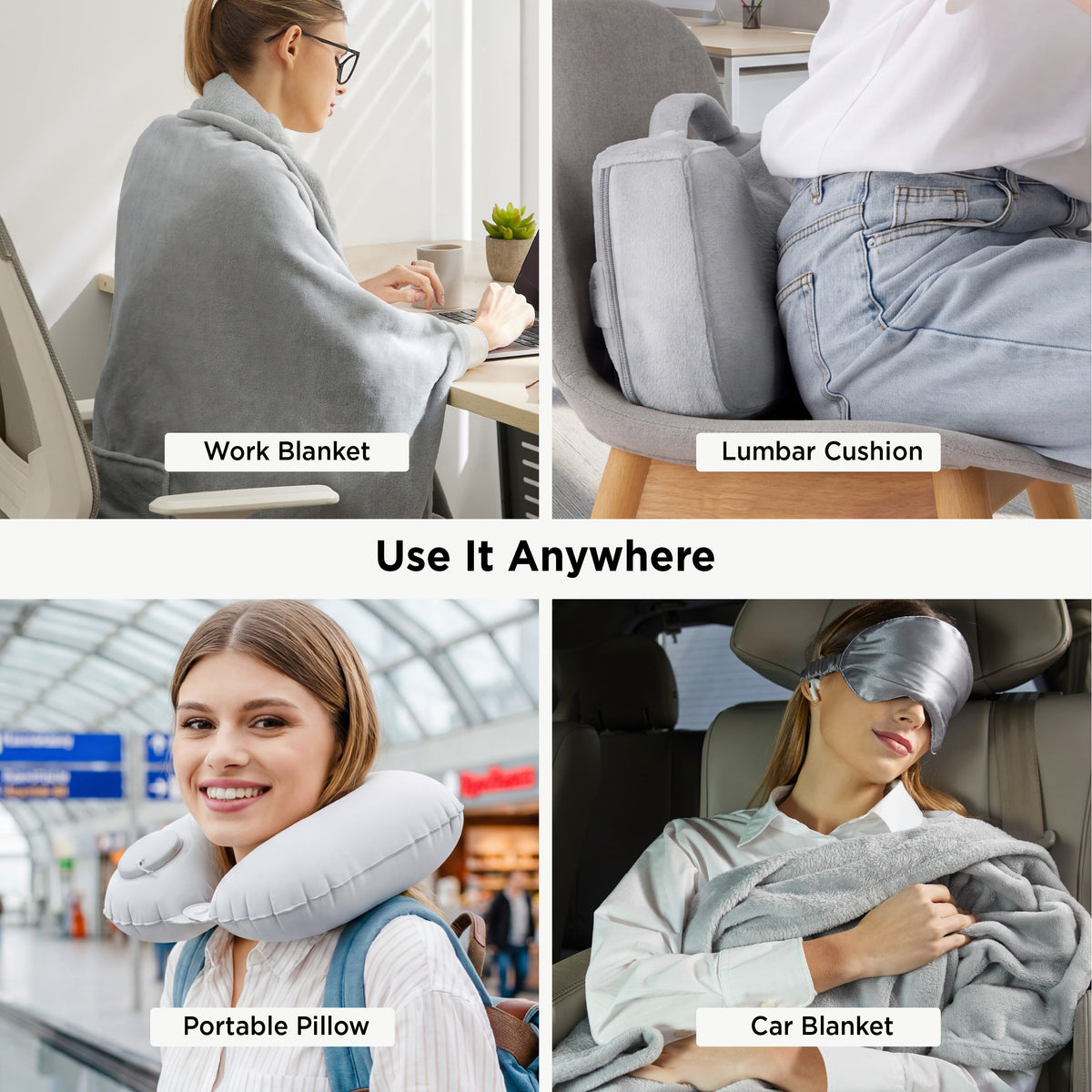 4-Piece Flannel Travel Essential Set