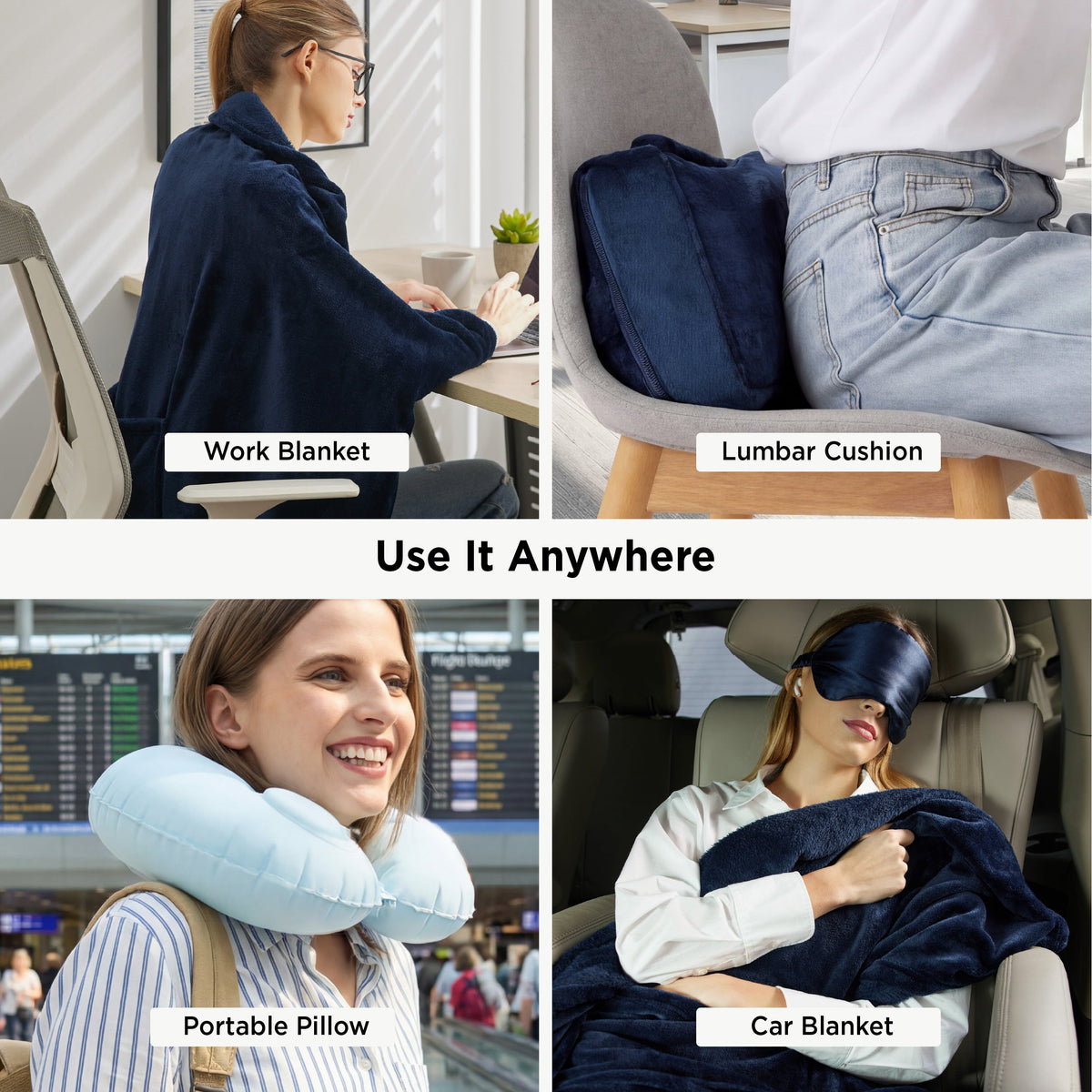 4-Piece Flannel Travel Essential Set