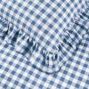 Ruffled Cotton-Like Gingham Duvet Cover Set