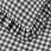 Ruffled Cotton-Like Gingham Duvet Cover Set